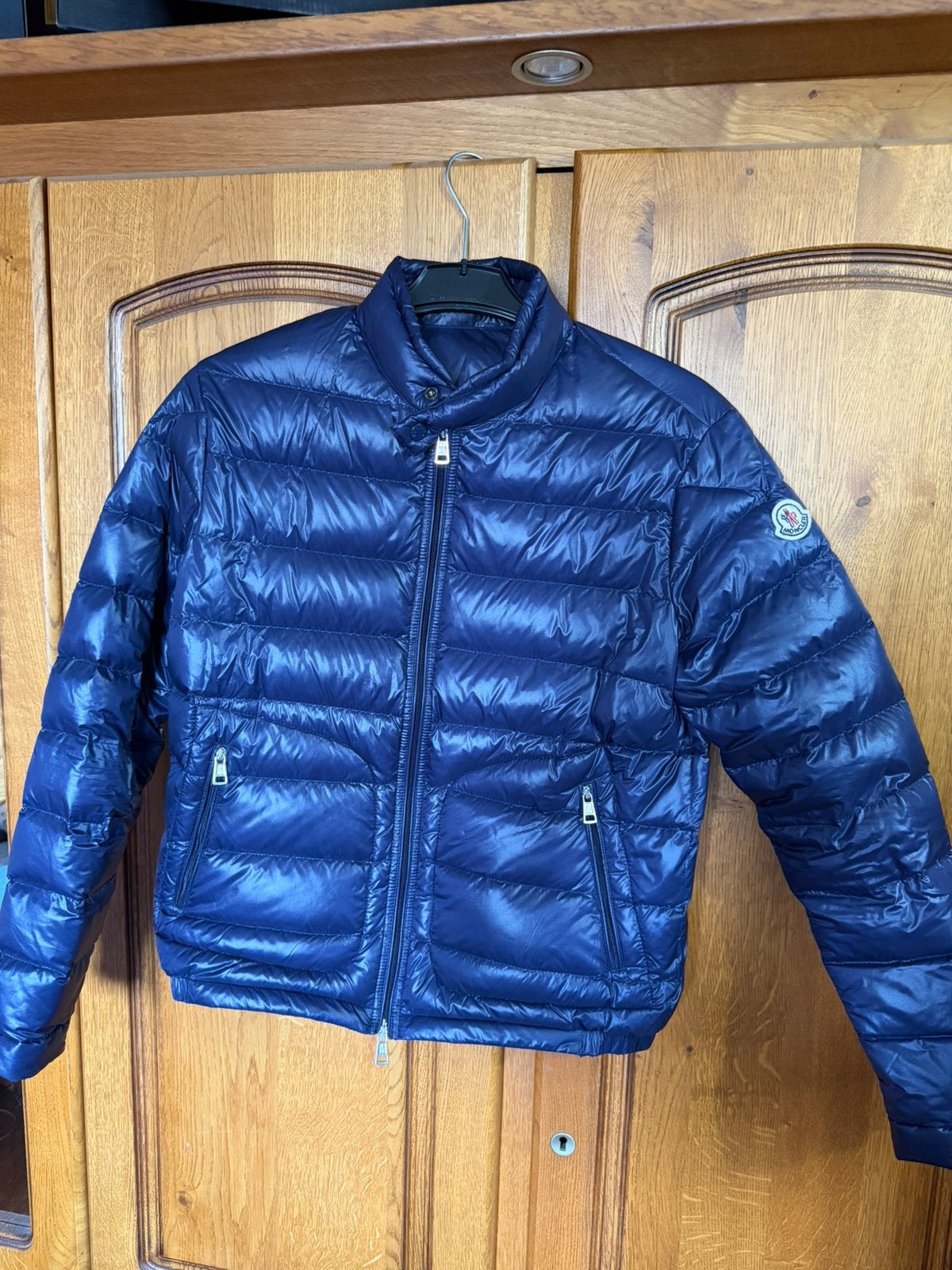 Veste moncler acorus, Enlèvement ou Envoi, Comme neuf, Bleu