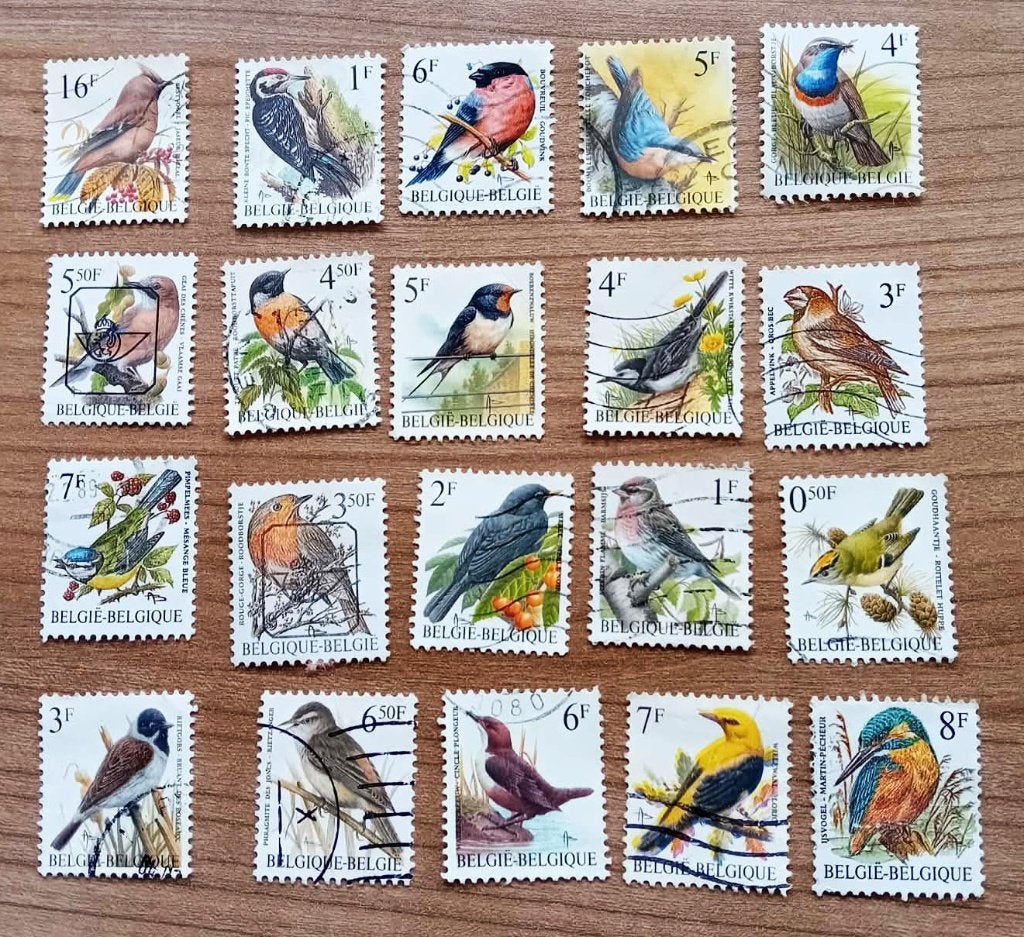 Setje postzegels / vogels, Enlèvement, Affranchi