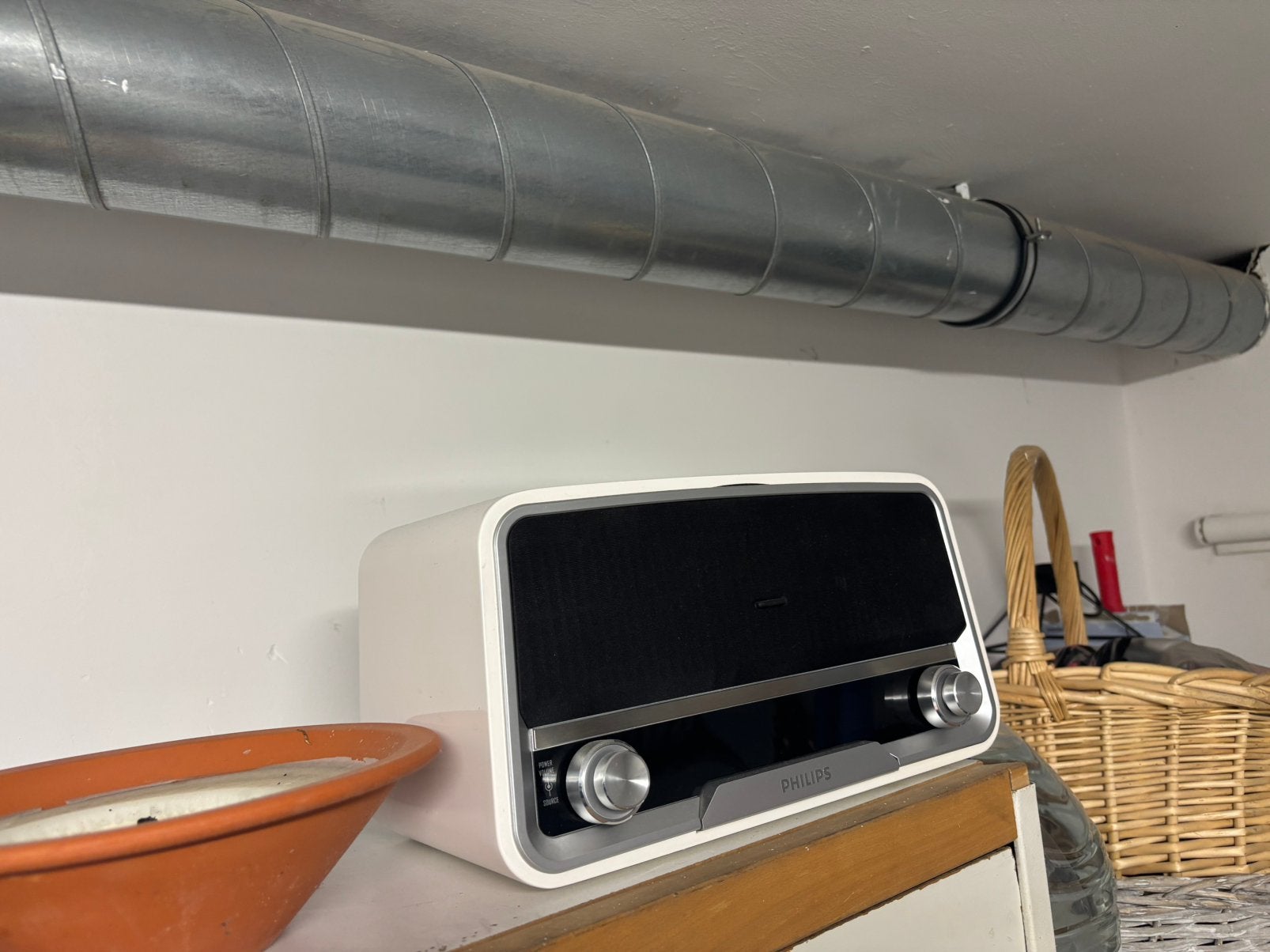 Philips vintge radio met ipod houder, Ophalen, Zo goed als nieuw, Radio