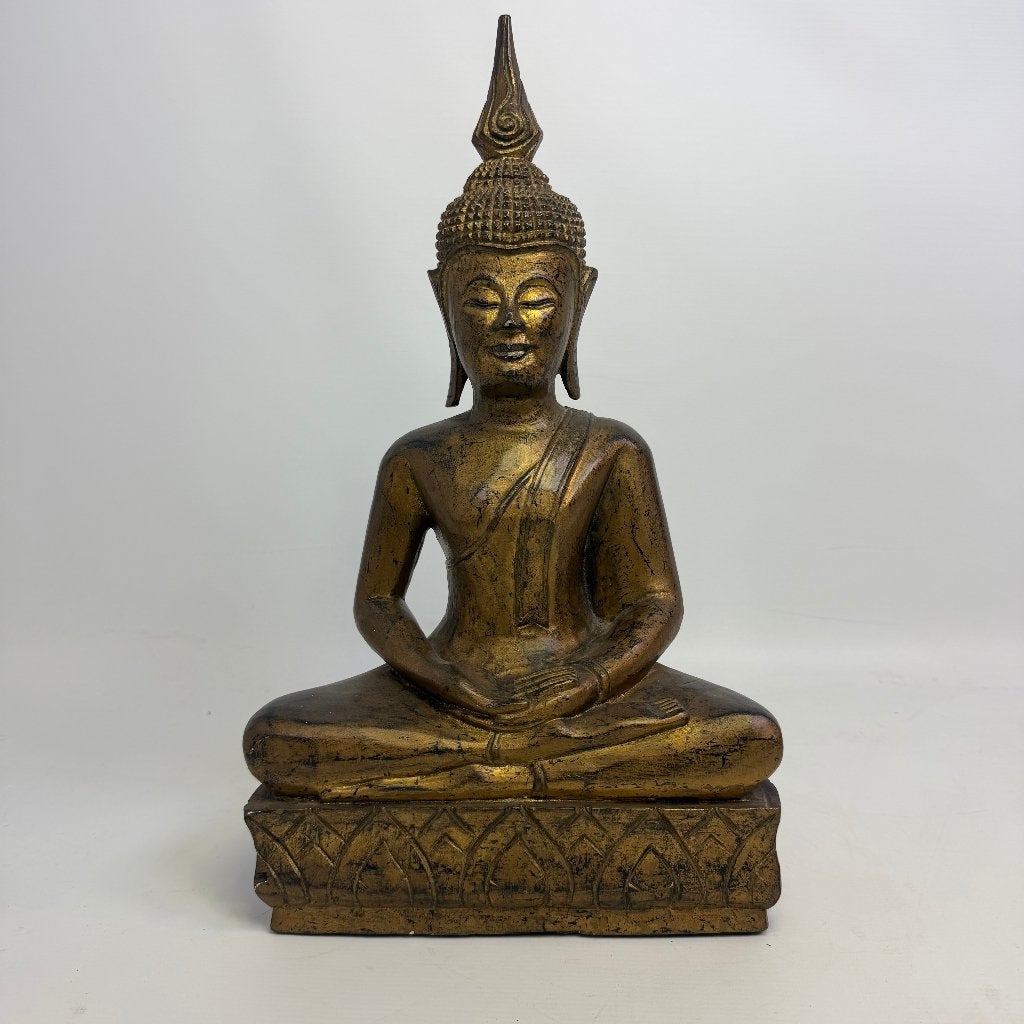 Statue de Bouddha thaïlandais représentant un Lanna méditant, Antiquités & Art, Statue, Bois, Enlèvement ou Envoi, Asie
