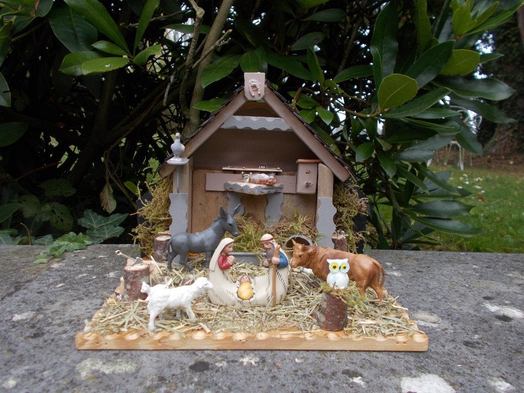 Crèche de Noël artisanale en bois neuve F150, Enlèvement ou Envoi, Neuf
