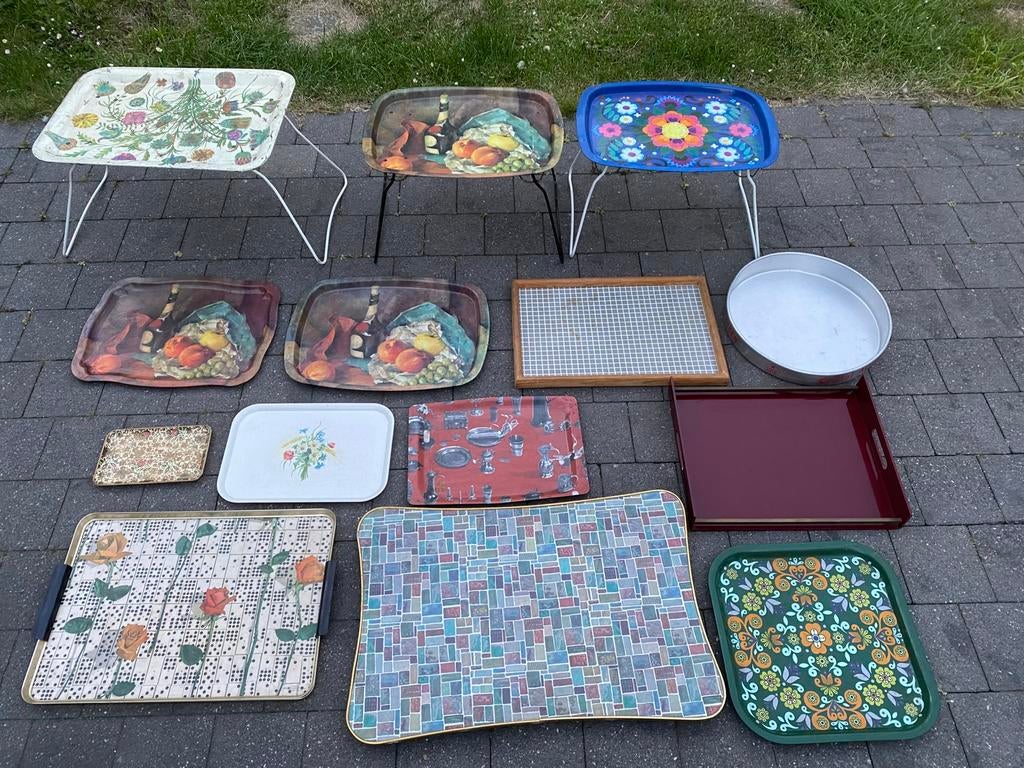 Lot Mooie dienbladen, Huis en Inrichting, Ophalen, Gebruikt, Rechthoekig, Hout