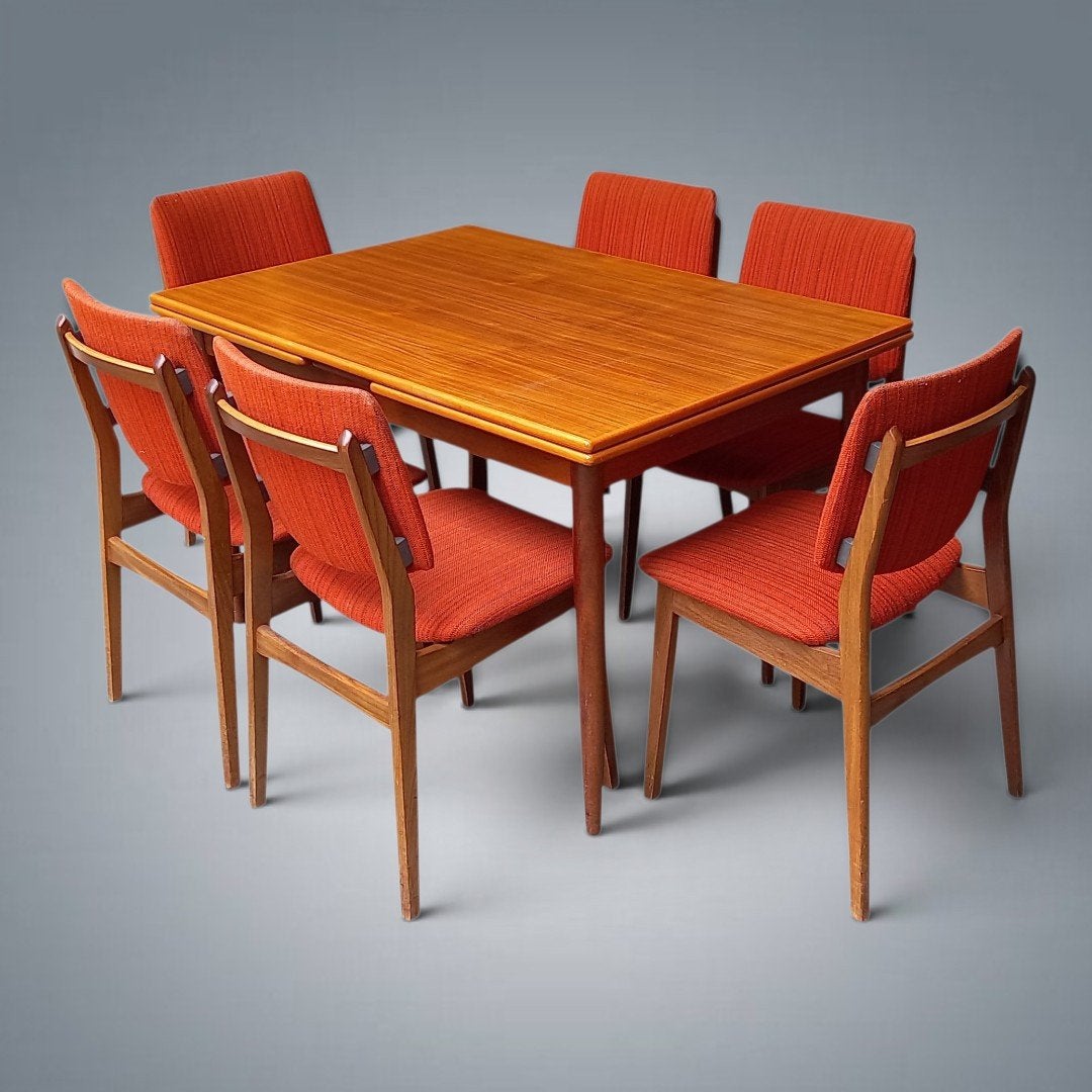 Table extensible et 8 chaises Style scandinave Teck 1960's, Enlèvement
