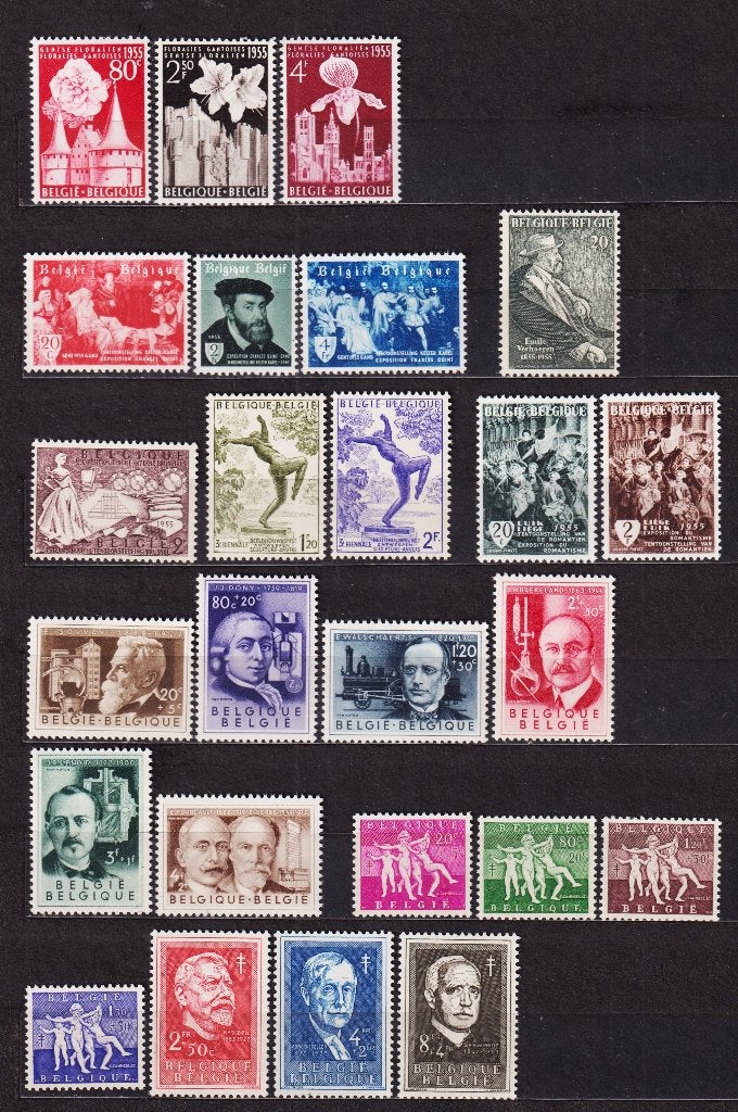 Belgique 1955 année complète **, Envoi, Non oblitéré, Neuf