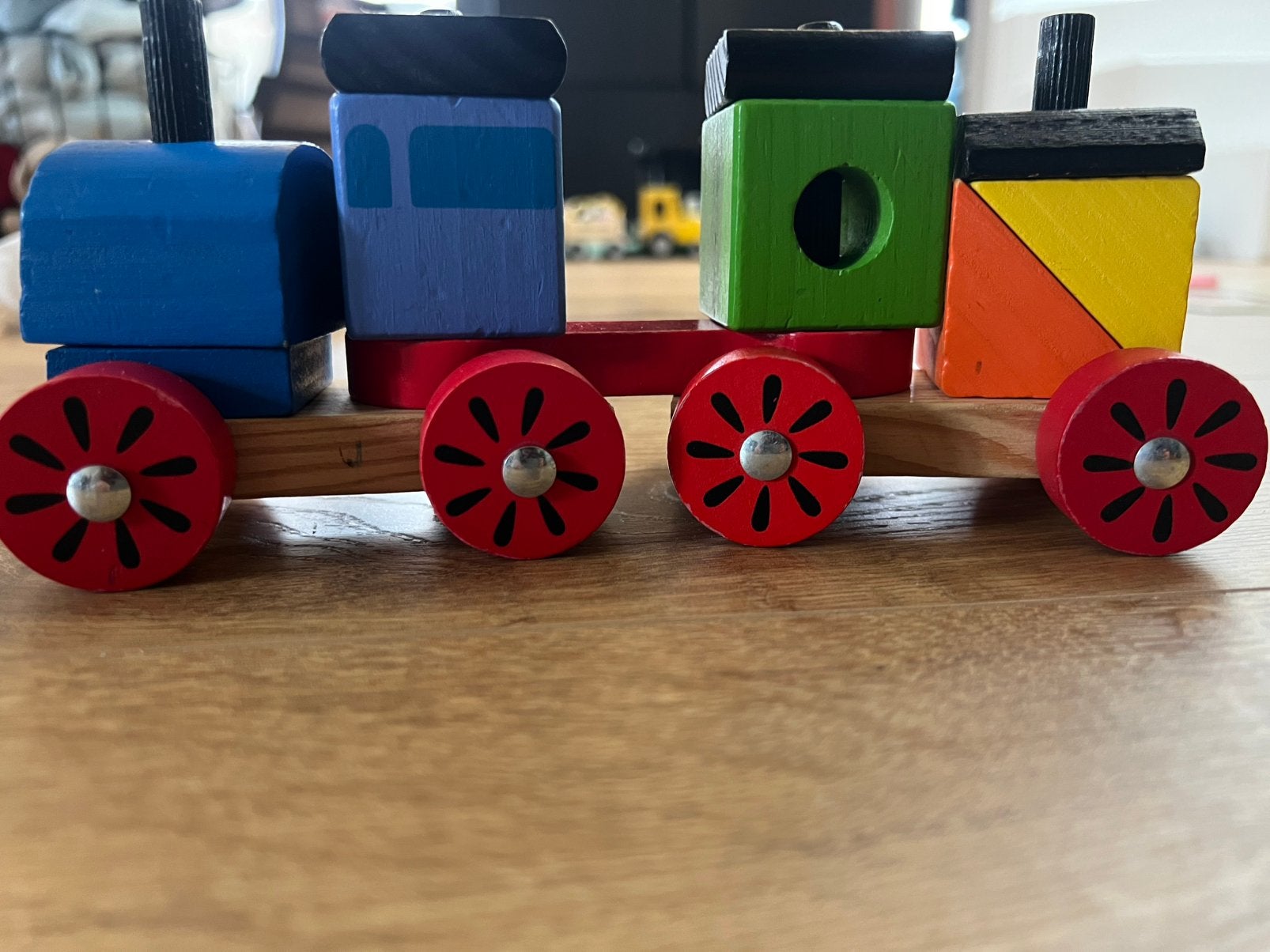 Houten trein, Ophalen, Gebruikt