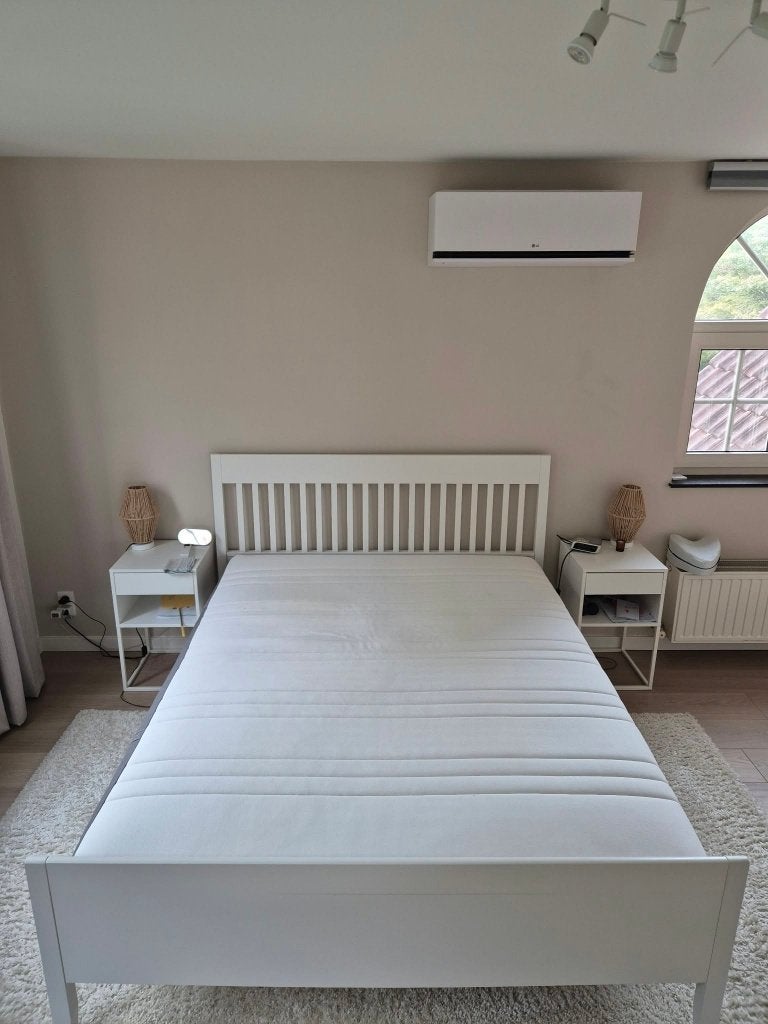 Bed Ikea 160x200 + matras, Huis en Inrichting, Ophalen, Wit, Tweepersoons, Zo goed als nieuw