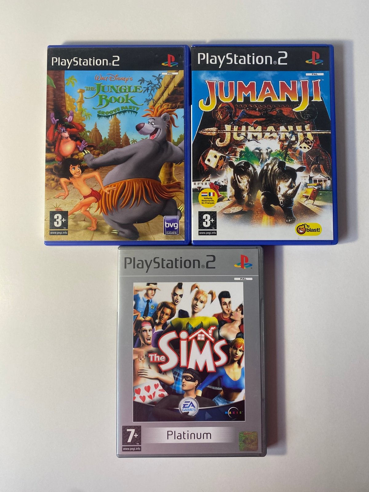 Pack de jeux PS2 — Les Sims, Jumanji et Disney Jungle Book, Enlèvement ou Envoi, Comme neuf, À partir de 7 ans