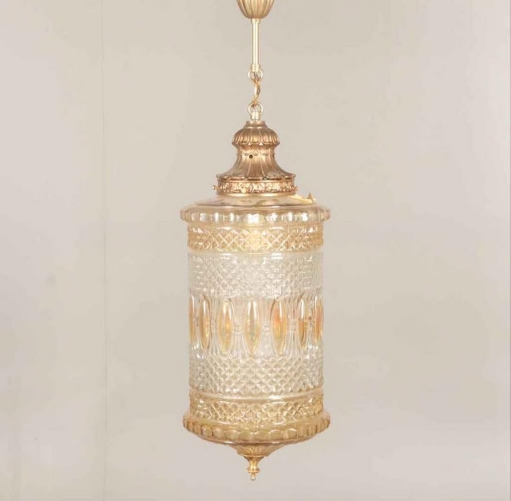 Italiaans vintage hanglamp 1950, Huis en Inrichting, Lampen | Kroonluchters, Ophalen of Verzenden