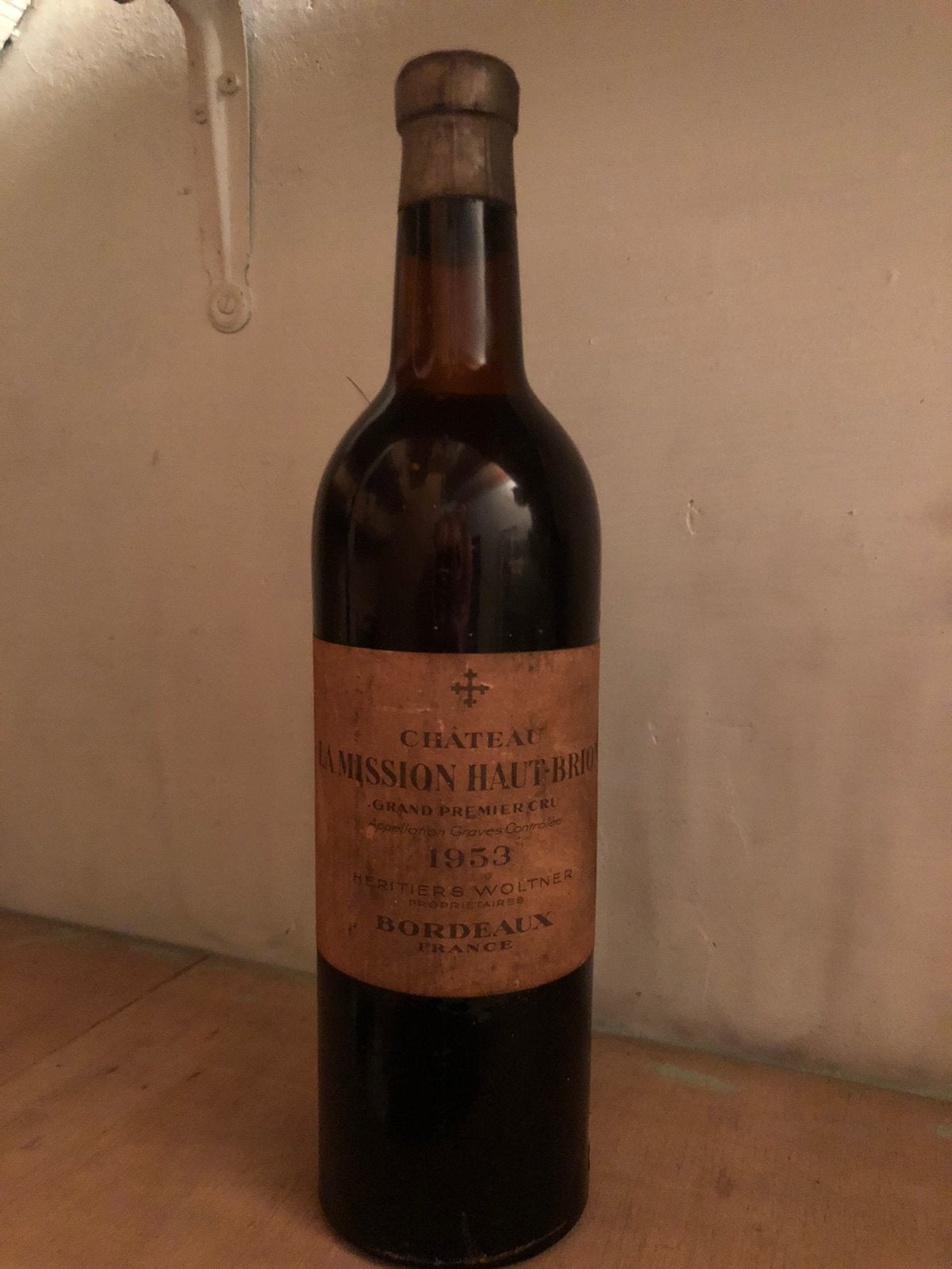 Château La Mission Haut-Brion 1953, Collections, Vins, Enlèvement ou Envoi, Comme neuf, France, Vin rouge