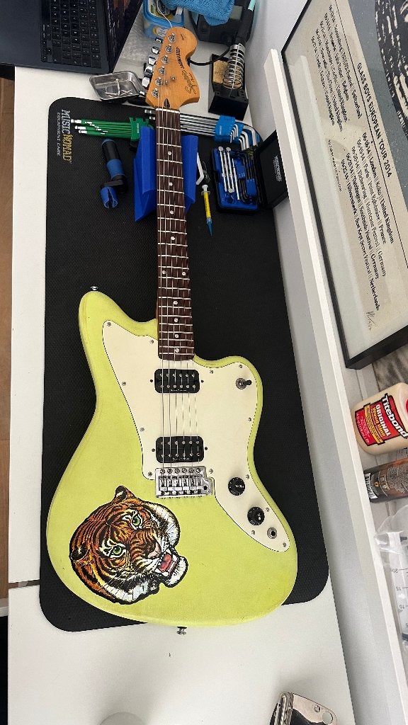 Squier Jagmaster 'El Tigre', Muziek en Instrumenten, Ophalen, Gebruikt, Solid body, Fender