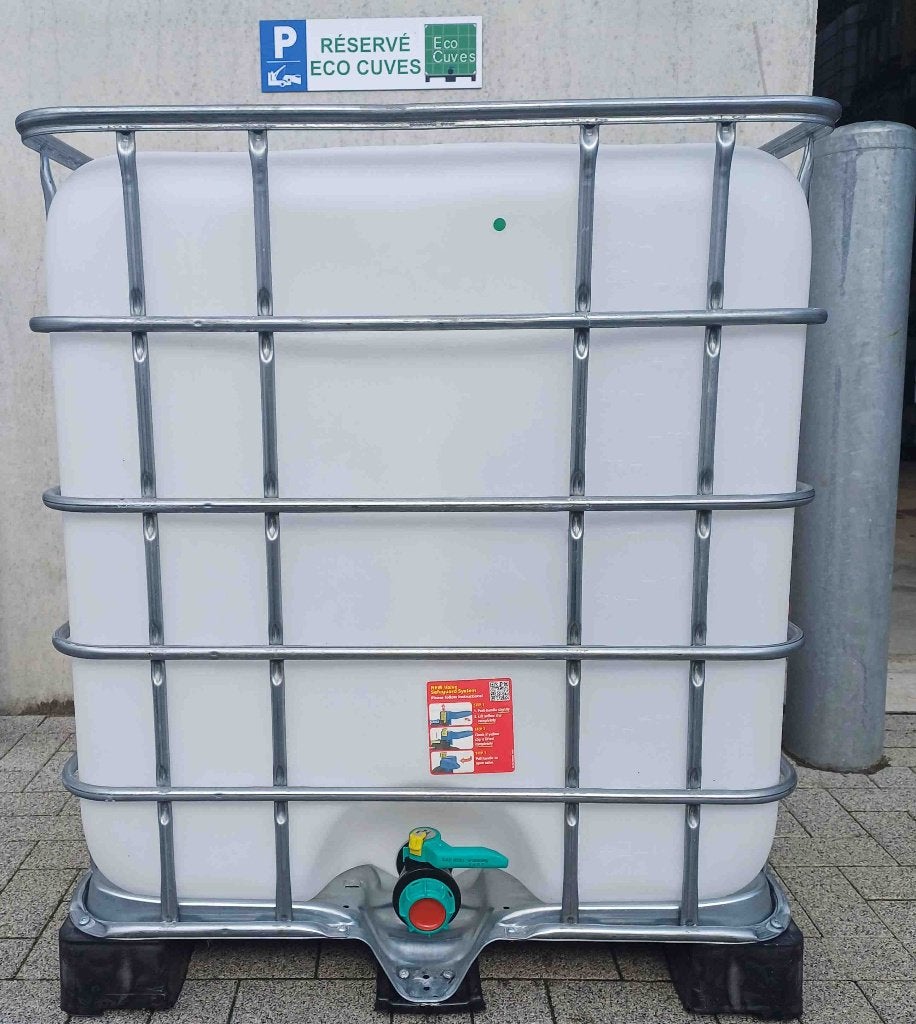 Cuve IBC 1000 litres naturel comme neuve, 150 litres ou plus, Comme neuf, Synthétique, Enlèvement