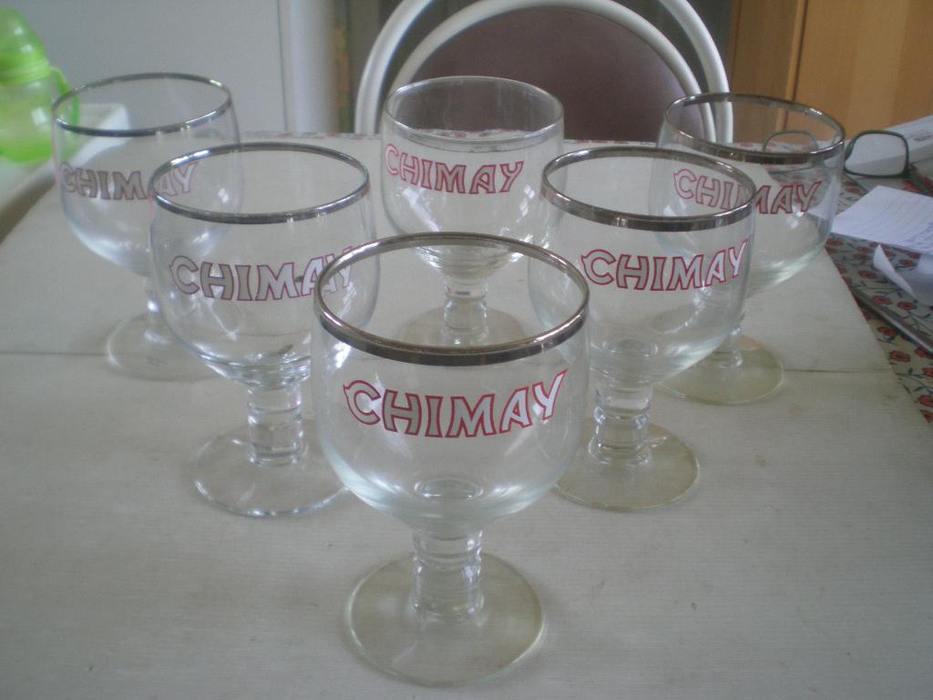 6 glazen Chimay 33 cl, Verzamelen, Glas en Drinkglazen, Ophalen, Nieuw