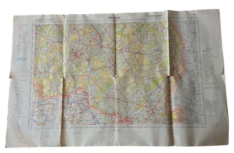 duitse ww2 Police Regiment 3 land kaart of Eindhoven, Ophalen of Verzenden