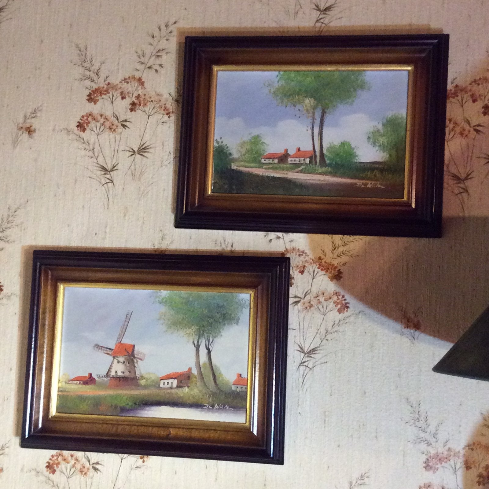 2 tableaux assortis, Signé, Paysage, Enlèvement, Toile