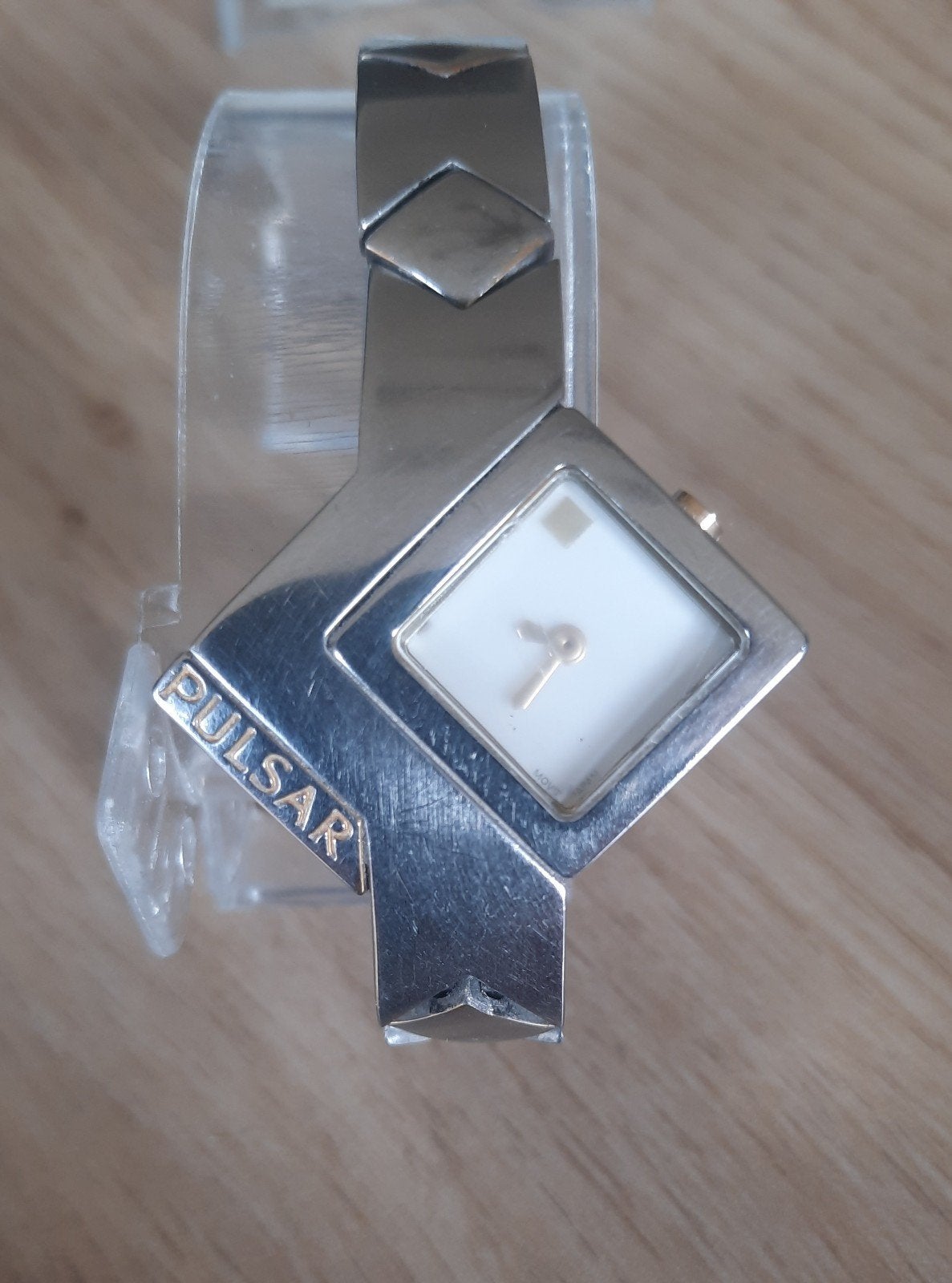 Een zeldzame Pulsar asymmetrisch horloge uit de jaren '90., Handtassen en Accessoires, Gebruikt, Staal, Polshorloge, Ophalen of Verzenden
