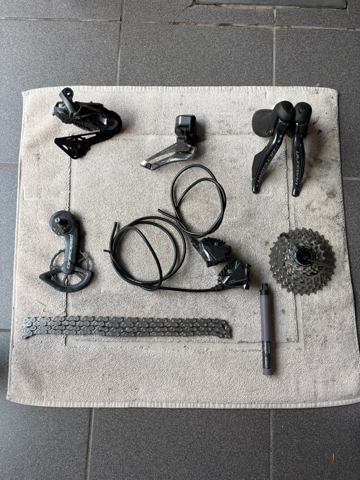 GROEPSET ULTEGRA DI2 11 SPEED, Fietsen en Brommers, Fietsonderdelen, Zo goed als nieuw, Racefiets, Ophalen