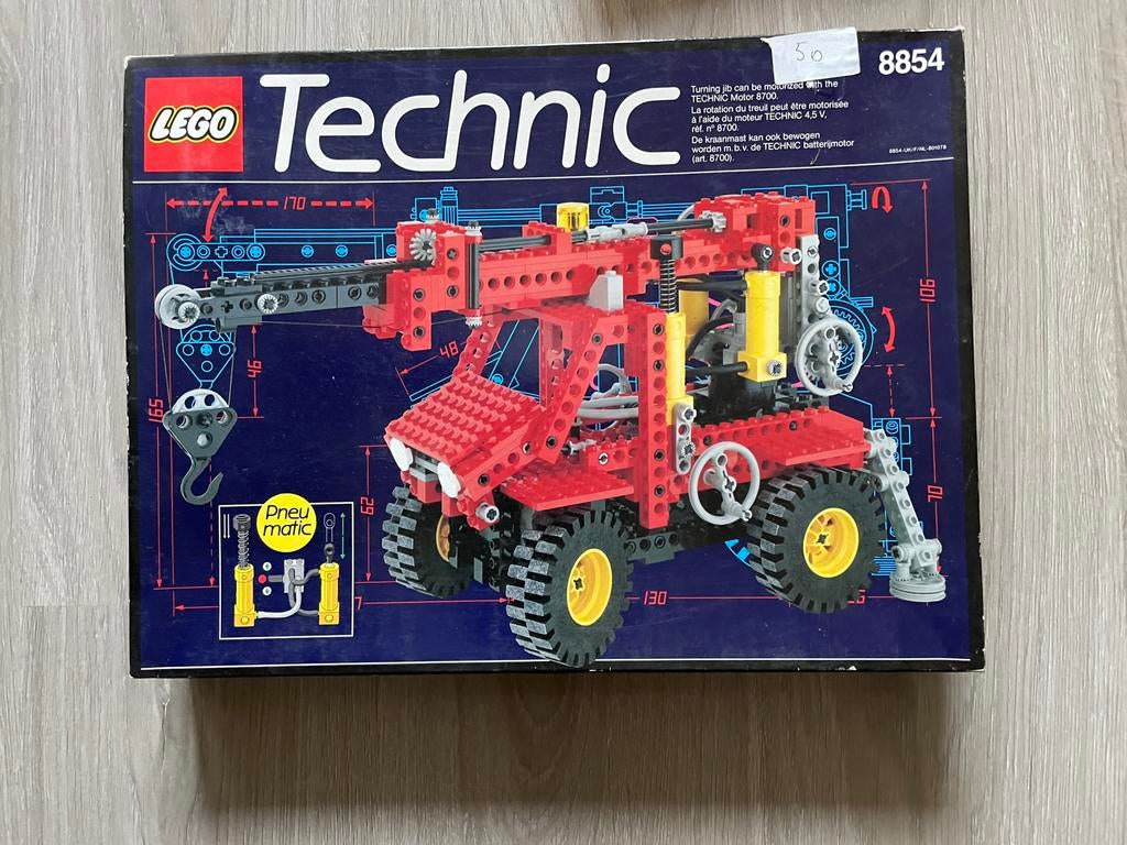 LEGO Technic 8854 wagon grue 1990 avec boite + notice, Ophalen of Verzenden, Zo goed als nieuw