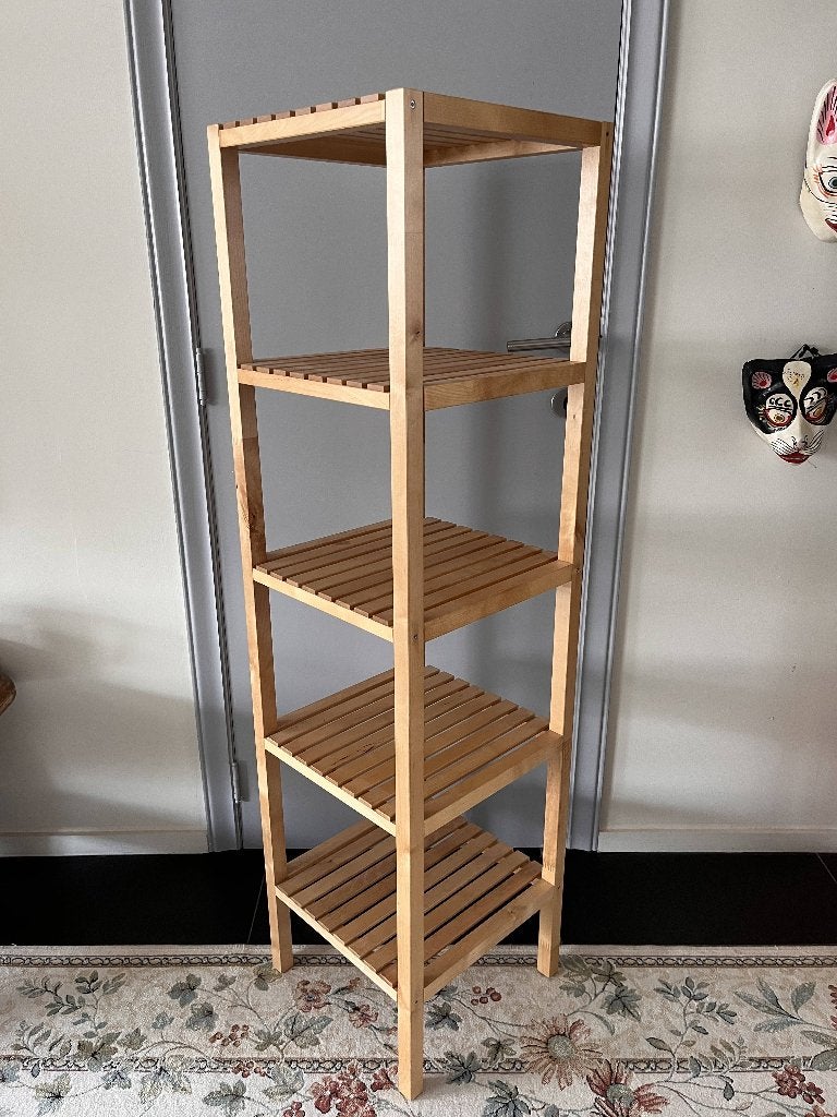 Etagère Ikea Muskan 39x39x140, Maison & Meubles, Bois, Démontable, Comme neuf, Enlèvement