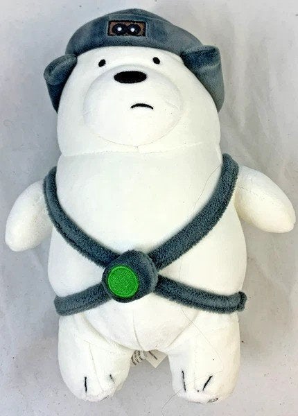 Miniso We Bare Bears IJsbeer knuffel Cartoon Network 25cm, Kinderen en Baby's, Beer, Grijs, Zo goed als nieuw, Met kleding of accessoire