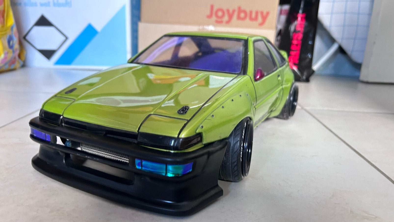 1:10 Toyota ae86 Trueno met custom Pendem wide body, Ophalen of Verzenden, Nieuw, Auto