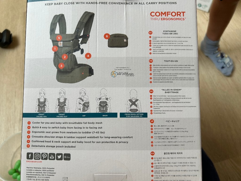 Ergobaby Draagzak Omni 360 Carrier (Kaki groen), Enfants & Bébés, Porte-bébés & Écharpe porte bébé, Autres marques, Porte-bébé