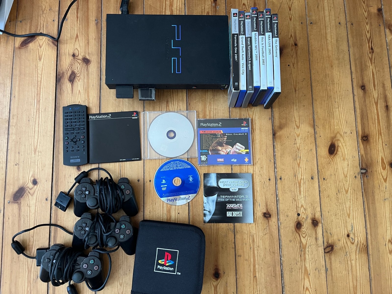 Lot PS2 Fat fonctionnelle + manettes à réviser, jeux, Ophalen, Zo goed als nieuw, Blauw
