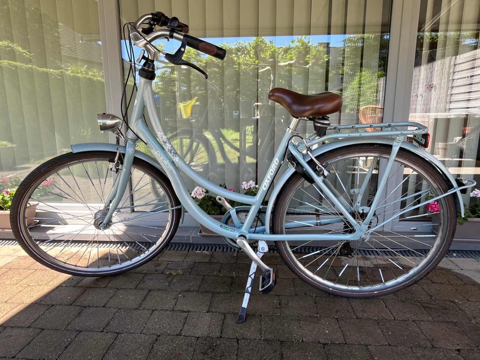 Lichtblauwe dames/ tienerfiets Oxford Papillon, Gebruikt, Velgrem, Versnellingen, Ophalen