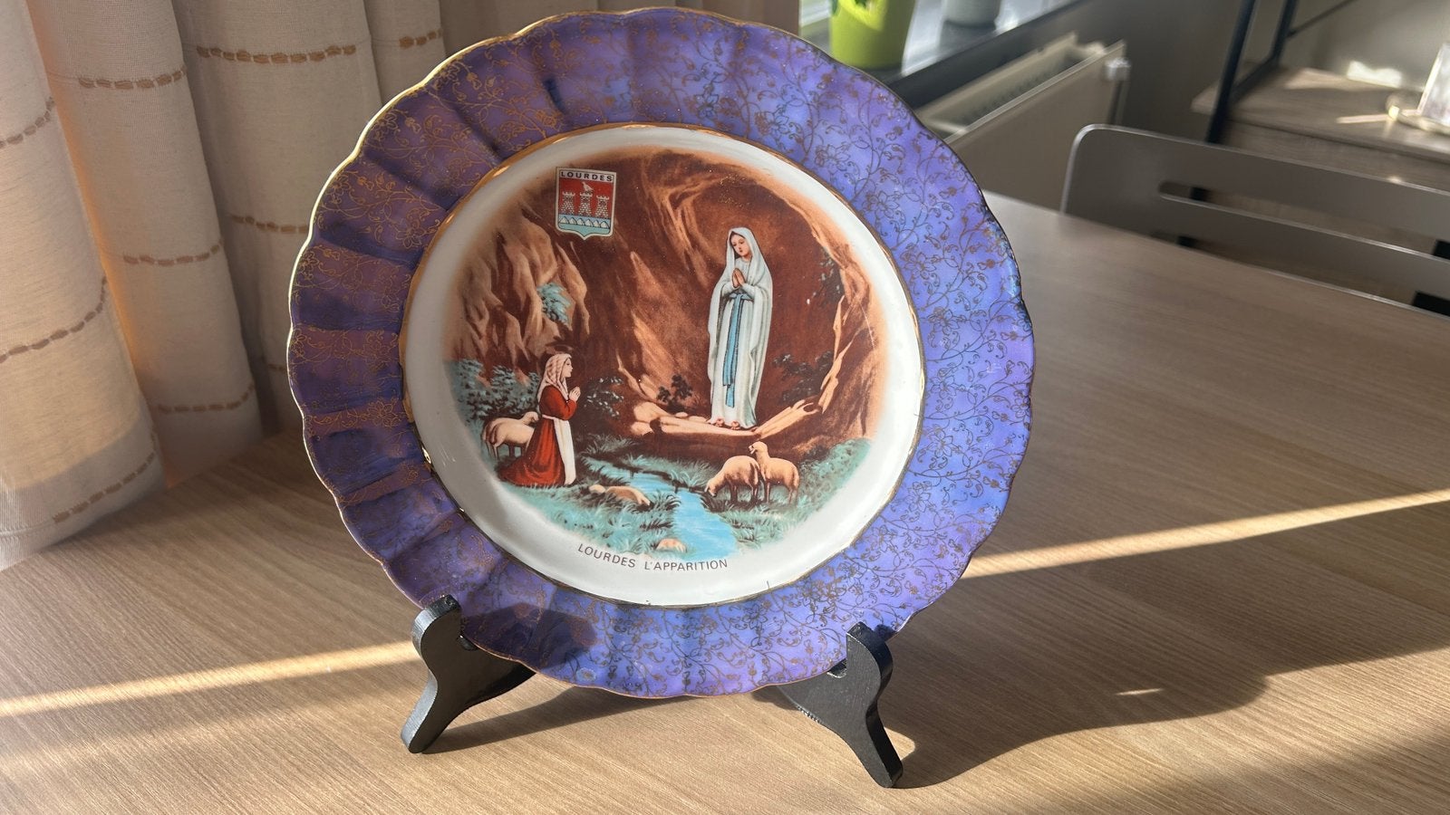 vintage Lourdes L'Apparition souvenir bord, Antiek en Kunst, Ophalen of Verzenden