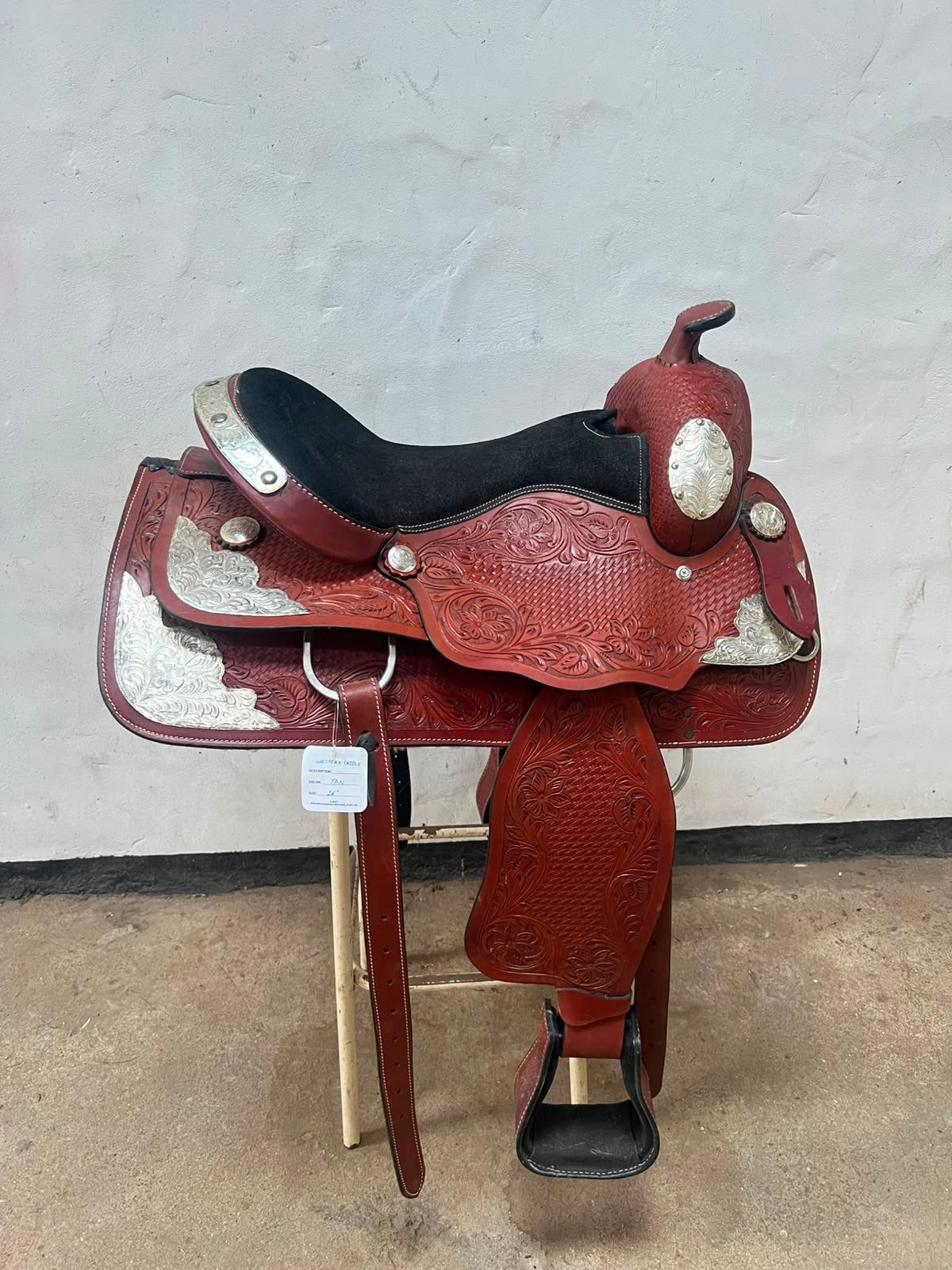 Western Saddle Brown- Silver | 16 inch, Enlèvement, Autres formats