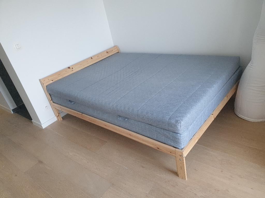 Lit 140m x 200m, Enlèvement ou Envoi, Beige, 200 cm, Bois