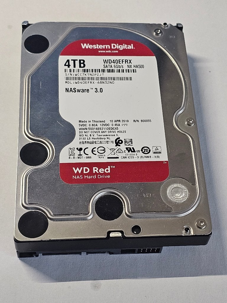Western Digital RED 4TB 3,5 interne harde schijf, Computers en Software, Harde schijven, Ophalen, Intern, HDD, Zo goed als nieuw