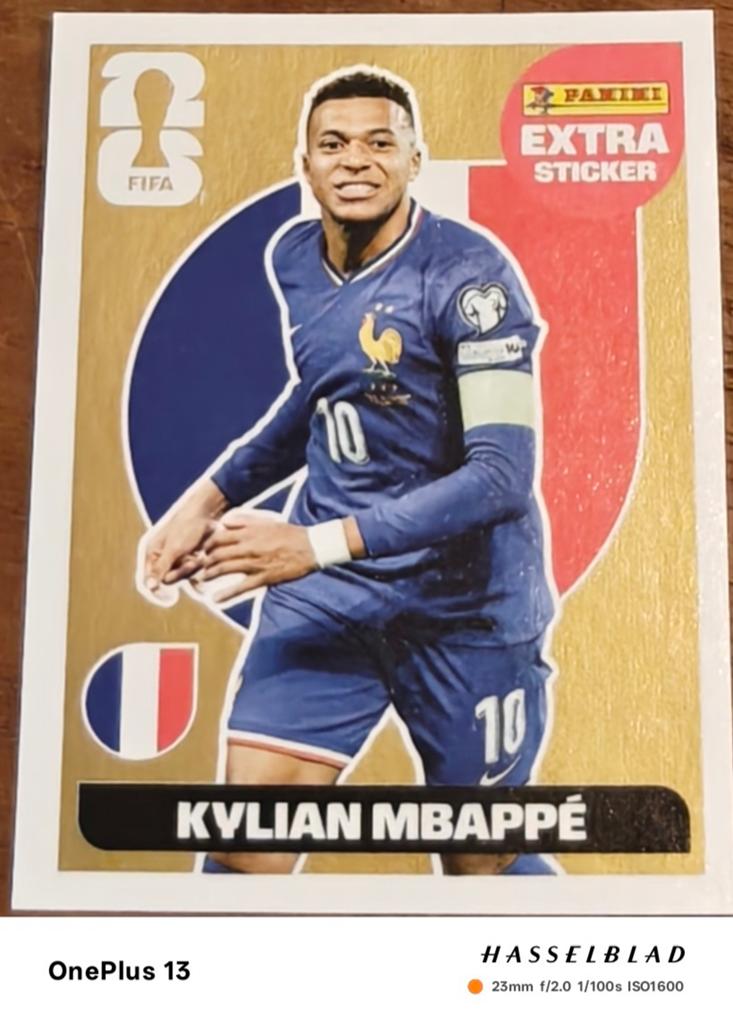 Panini Gouden Kylian mbappe (extra sticker)