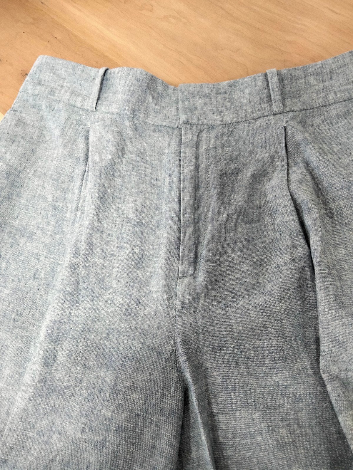 Licht blauwe wijde broek in Katoen/linnen.Maat L., Kleding | Dames, Ophalen of Verzenden, Maat 42/44 (L)