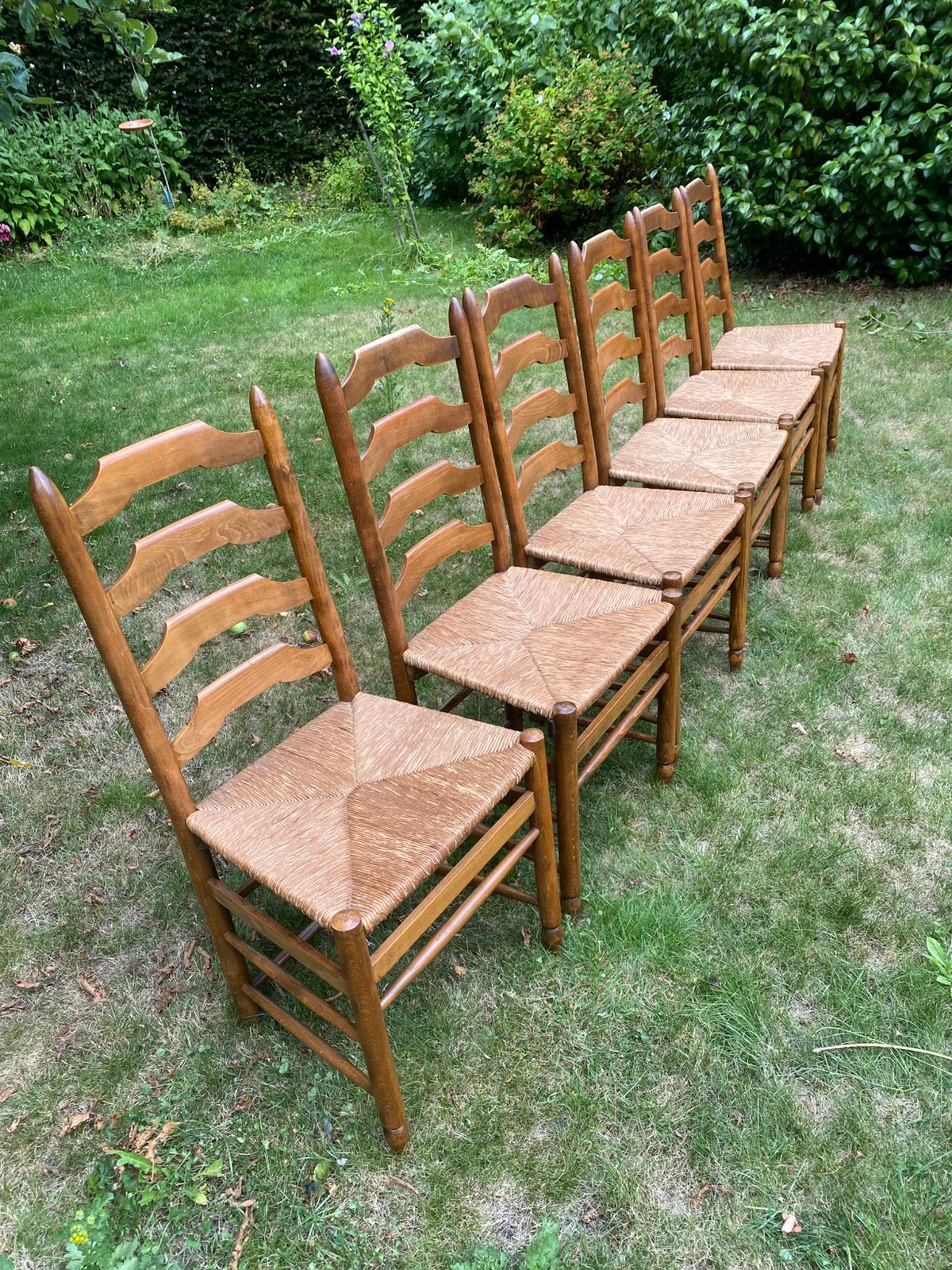 Set de 6 chaises en chêne avec passepoil, Enlèvement