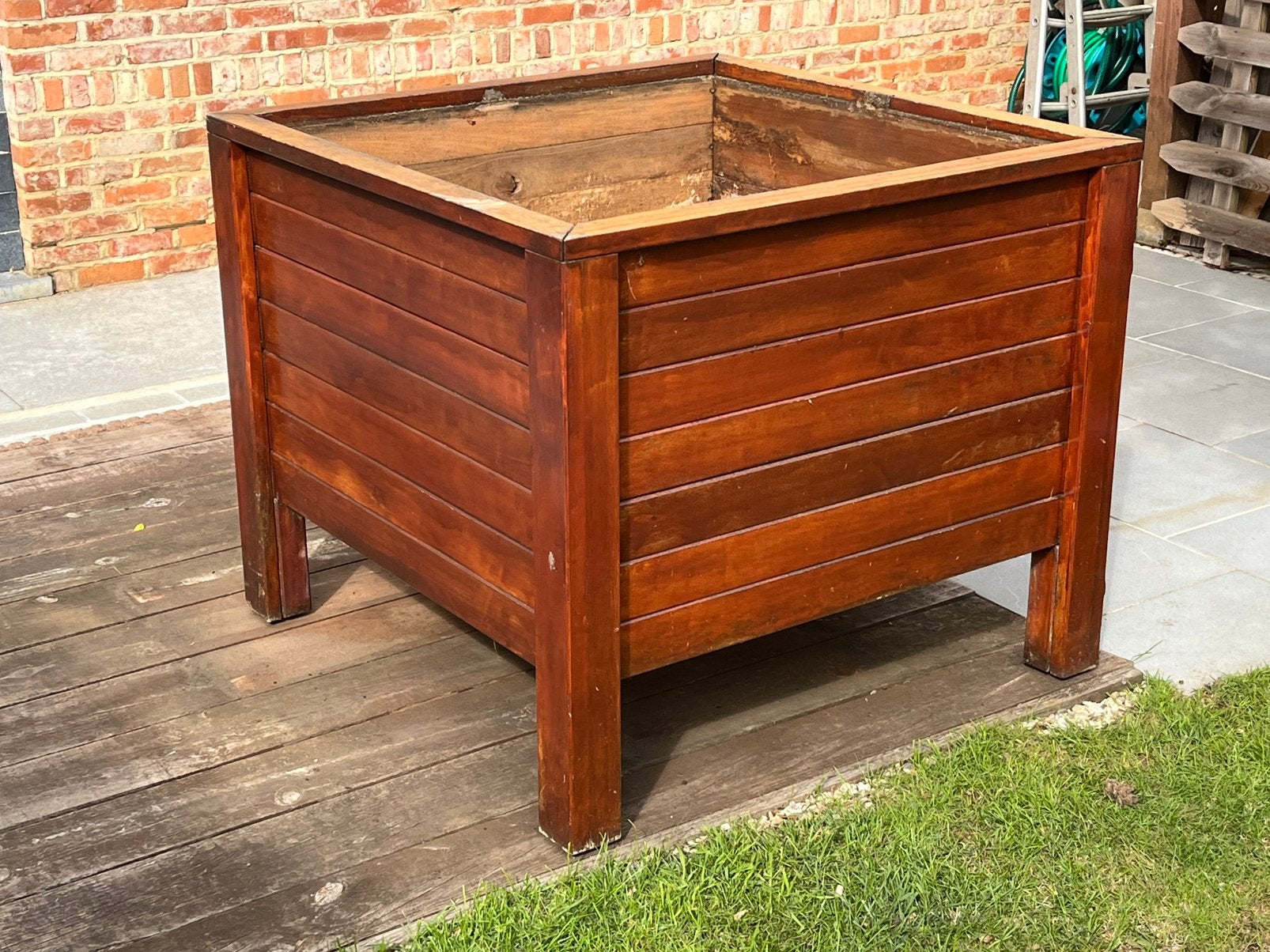 Houten planten/bloembak, Ophalen, Gebruikt, Vierkant, Balkon