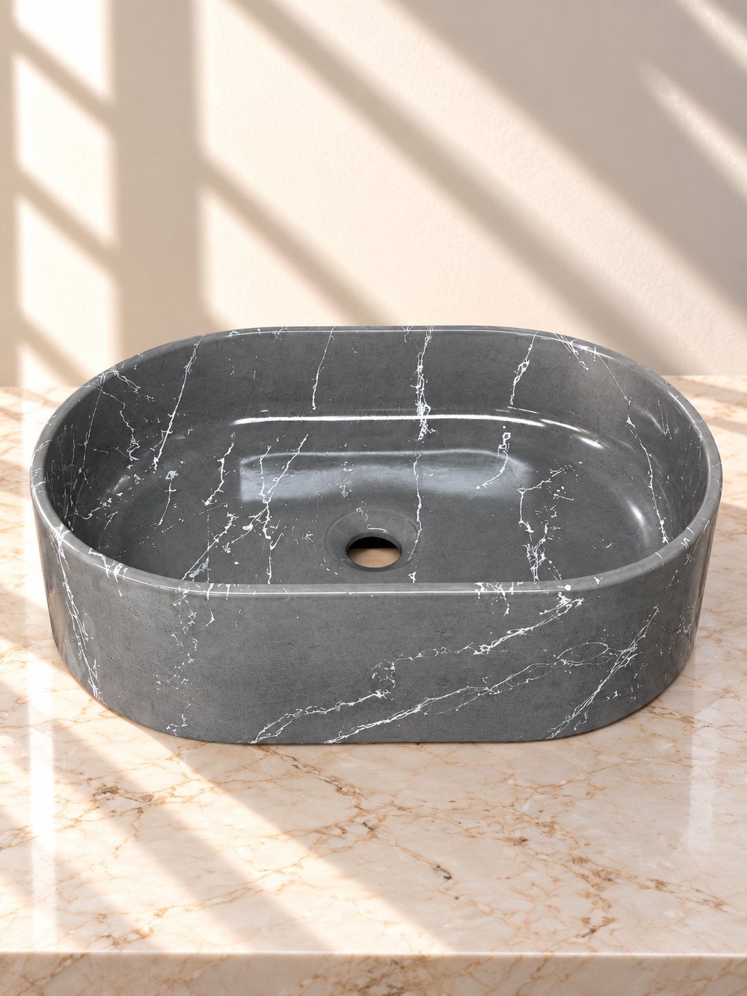 Lavabo/wasbak grijs marble, Ophalen of Verzenden, Nieuw, Steen, Wastafel
