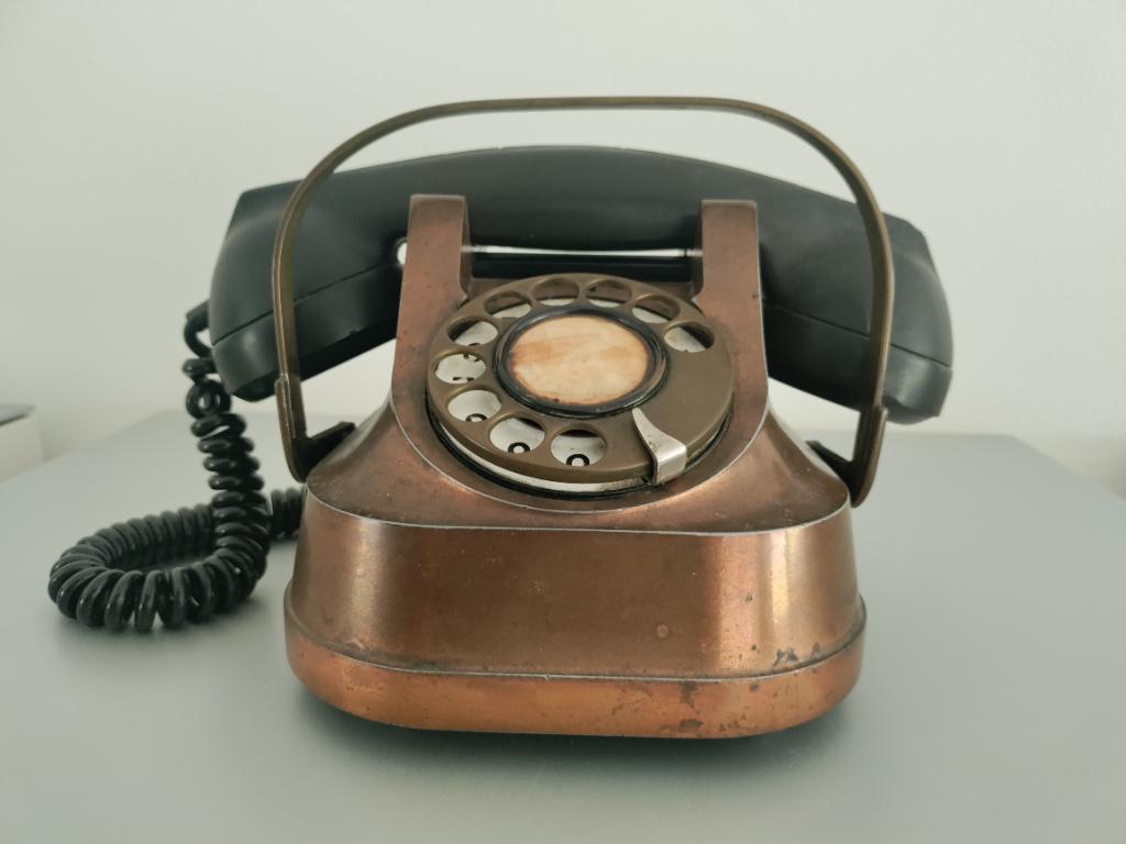 Oude koperen telefoon, Ophalen of Verzenden