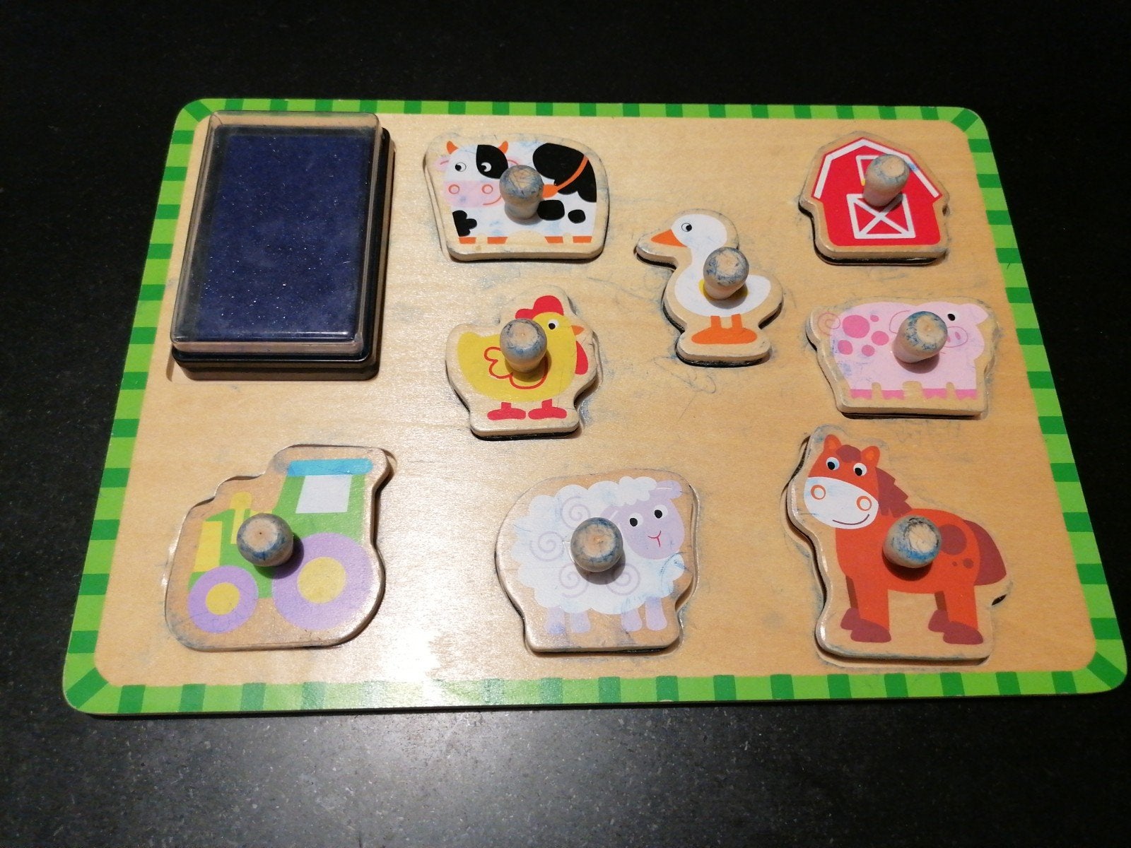 Set de timbres sur le thème de la ferme, Enlèvement
