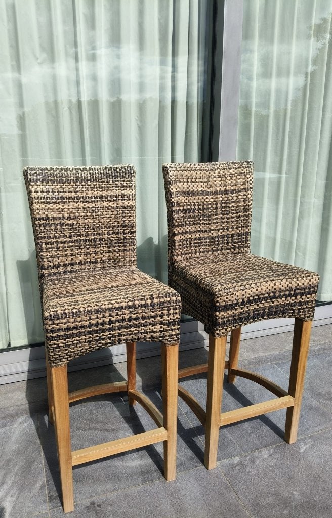 Chaises hautes (bar) Cabana Loom à la mode et élégante, Maison & Meubles, Chaises, Bois, Comme neuf, Enlèvement, Eigentijds