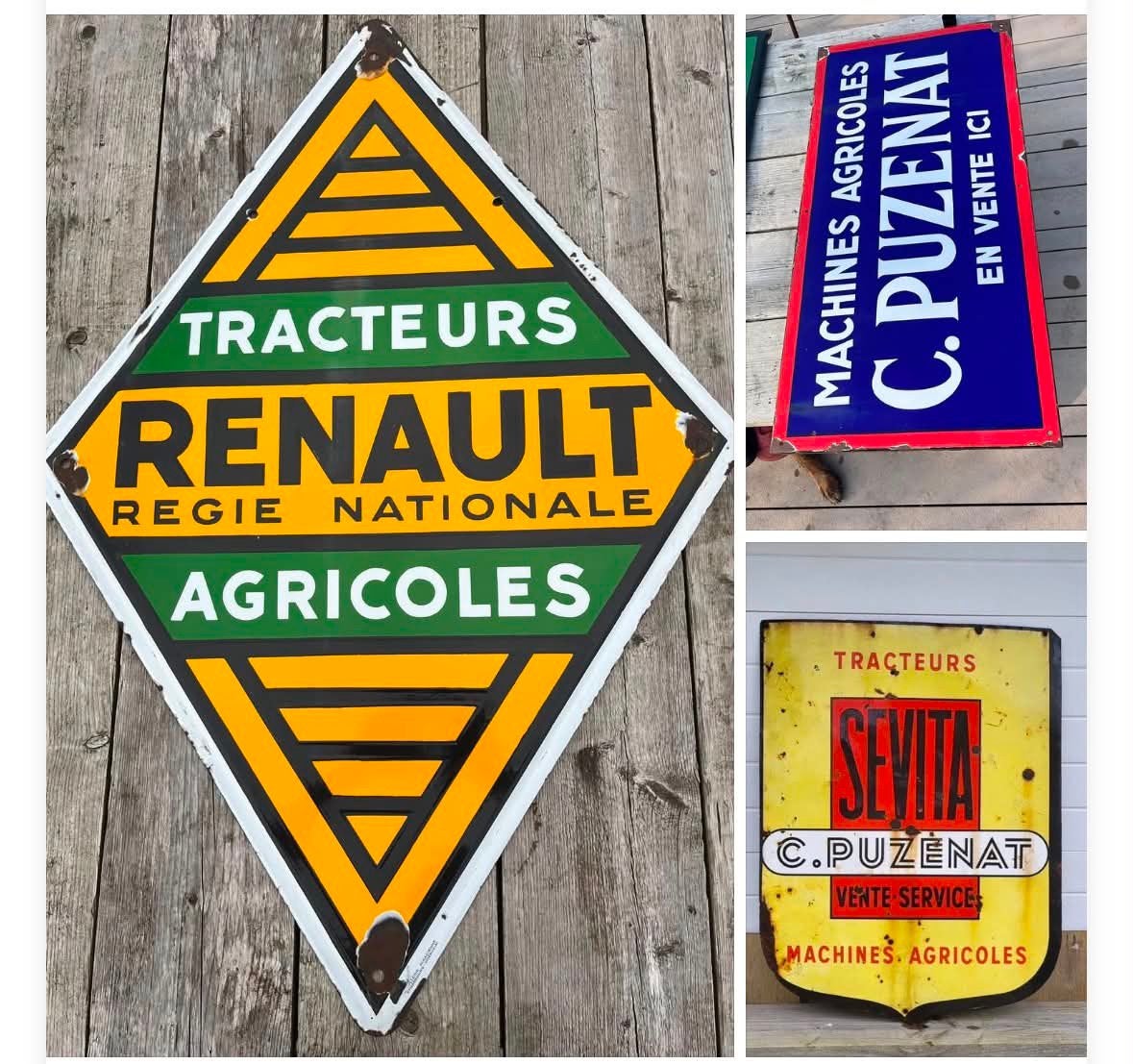 Emaille tractorborden Renault,…, Divers, Drapeaux & Banderoles, Enlèvement, Comme neuf