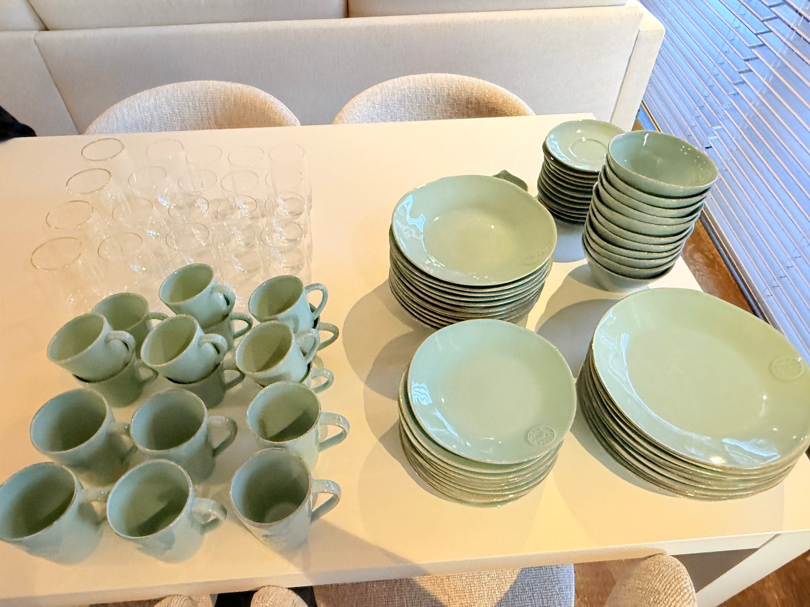 Costa Nova servies Riviera Green - +-/ 96 stuks, Ophalen, Zo goed als nieuw, Modern, Compleet servies