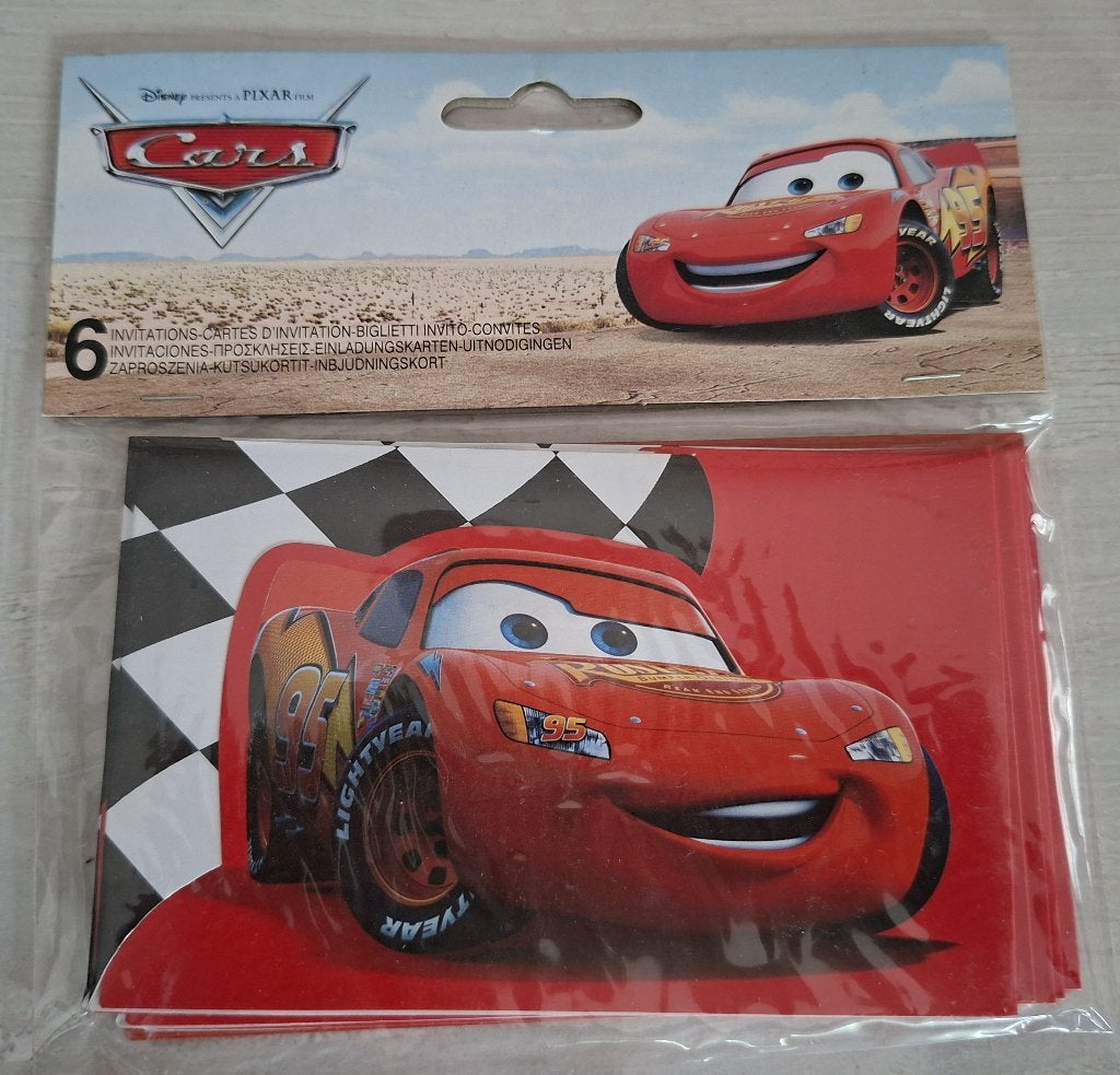 6 cartes d’invitation Cars Disney (neuves), Enlèvement, Neuf, Article de fête