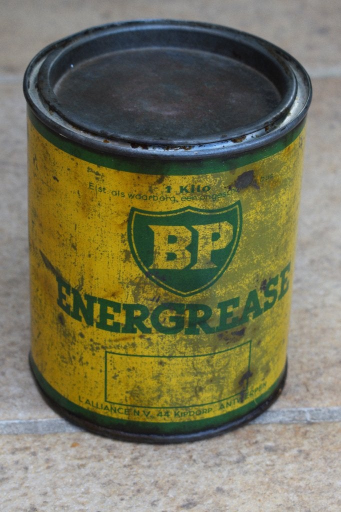 bidon graisse belge BP energrease huile 1930, Collections, Enlèvement ou Envoi, Utilisé, Panneau publicitaire
