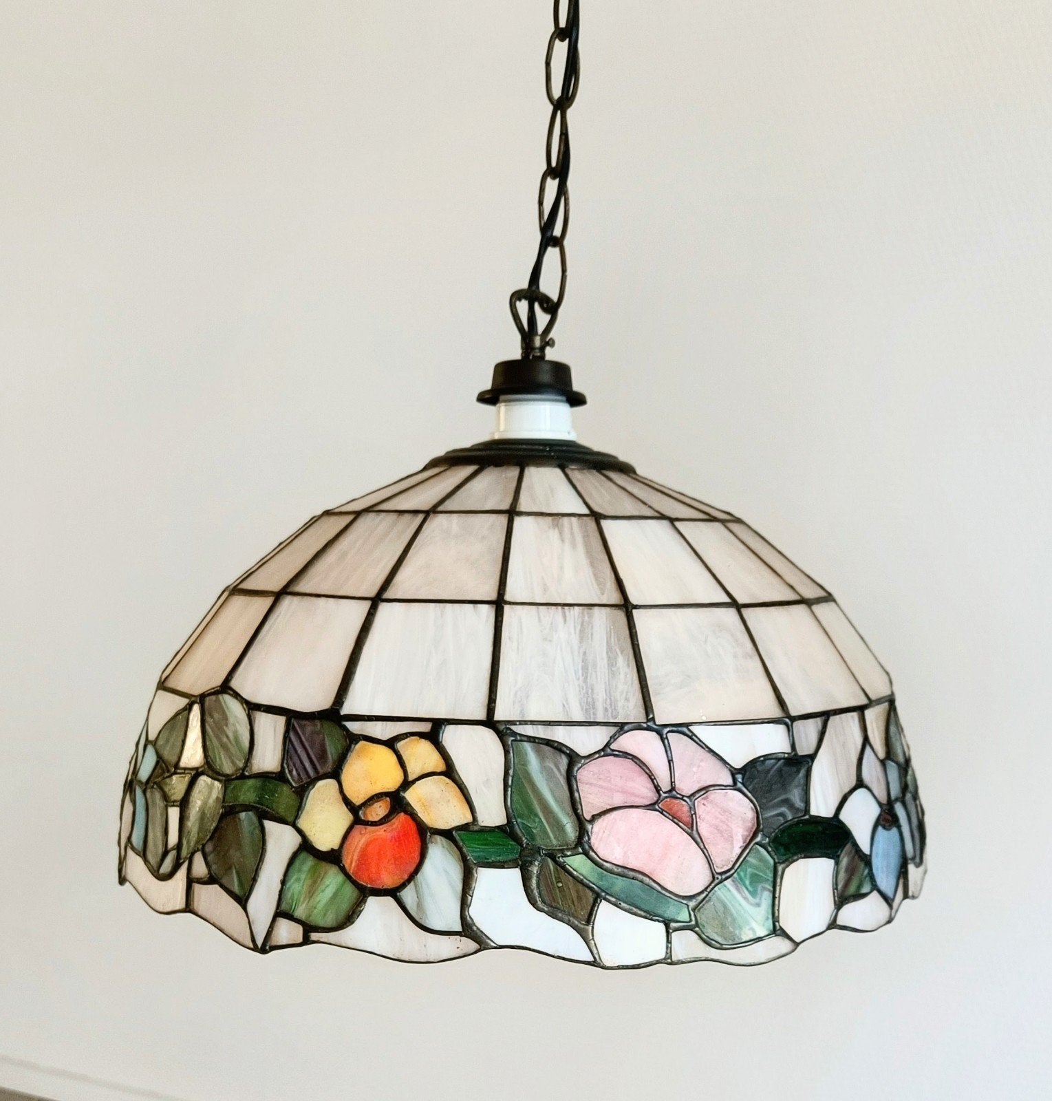 Tiffany hanglamp, Ophalen, Gebruikt, Glas