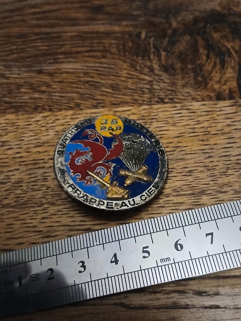 Insigne para français 35 RAP quatrième batterie, Collections, Envoi, Armée de terre, Emblème ou Badge