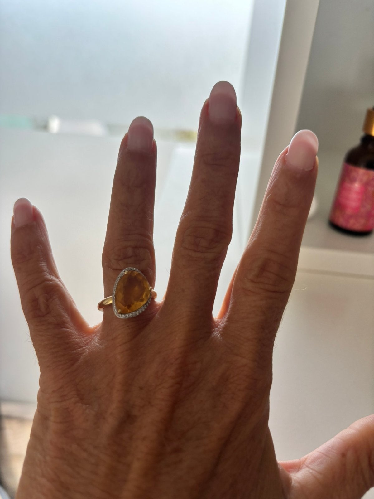 Prachtige 18 k gouden ring met diamanten, Jaune, Plus petit que 17, Comme neuf, Or