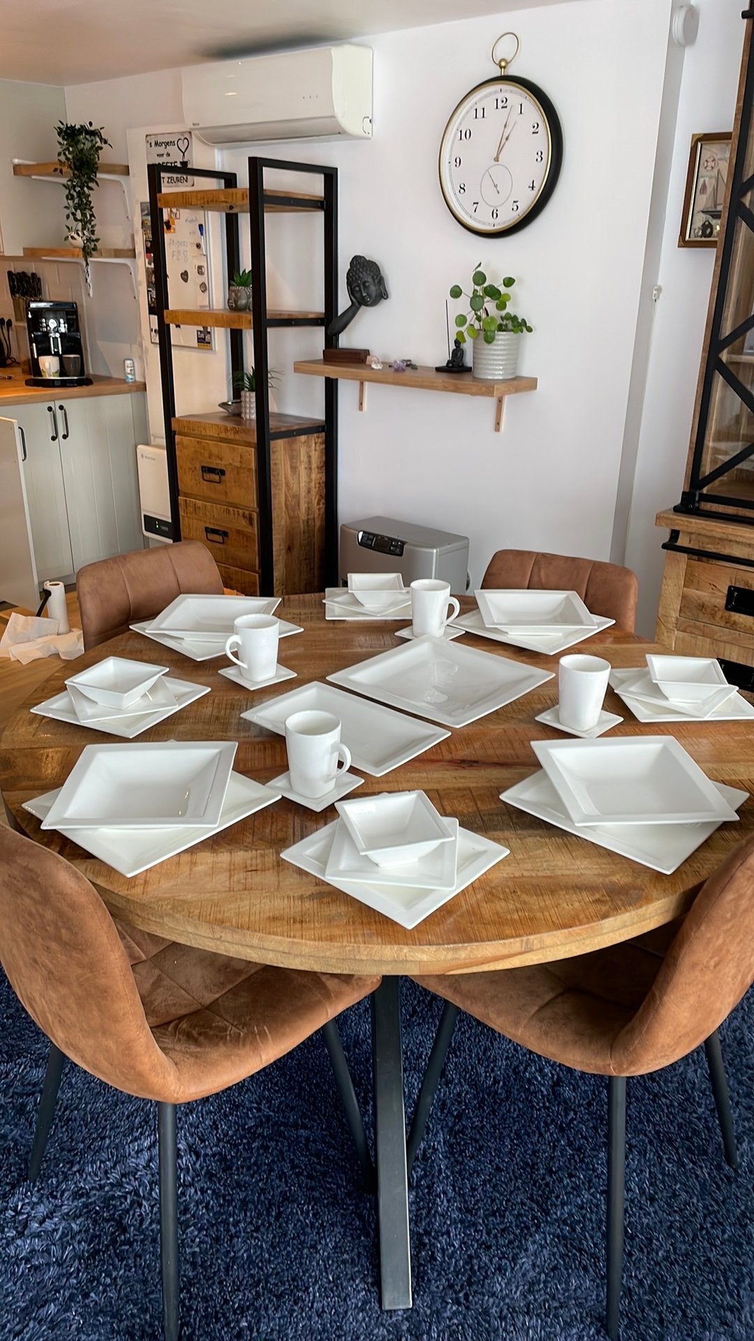 Vierkant servies 30 delig, Huis en Inrichting, Ophalen, Zo goed als nieuw, Vierkant