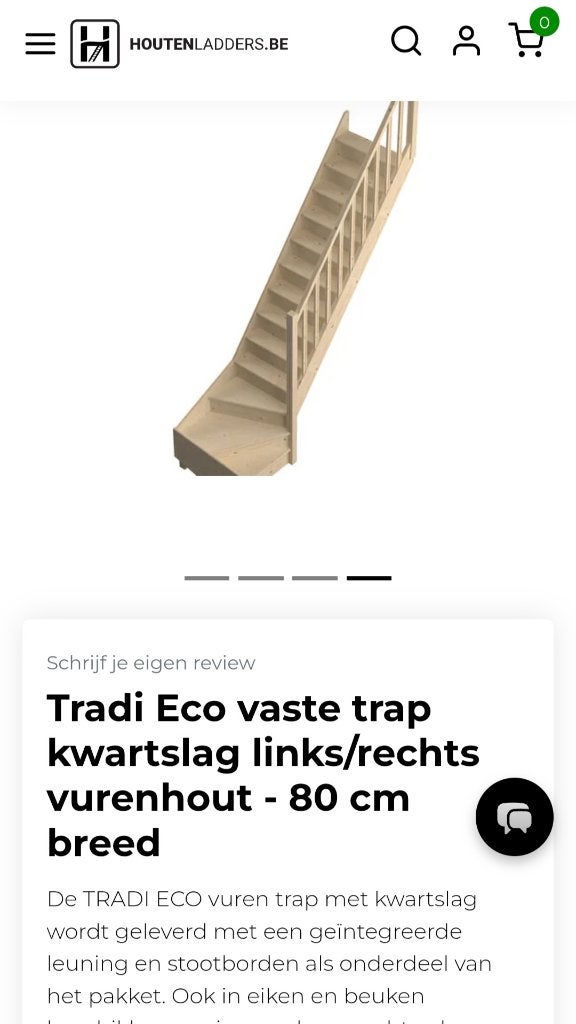 Twee rechtsdraaiende kwartslag houten trappen, Doe-het-zelf en Bouw, Ladders en Trappen, Ophalen, Nieuw, Trap, 2 tot 4 meter
