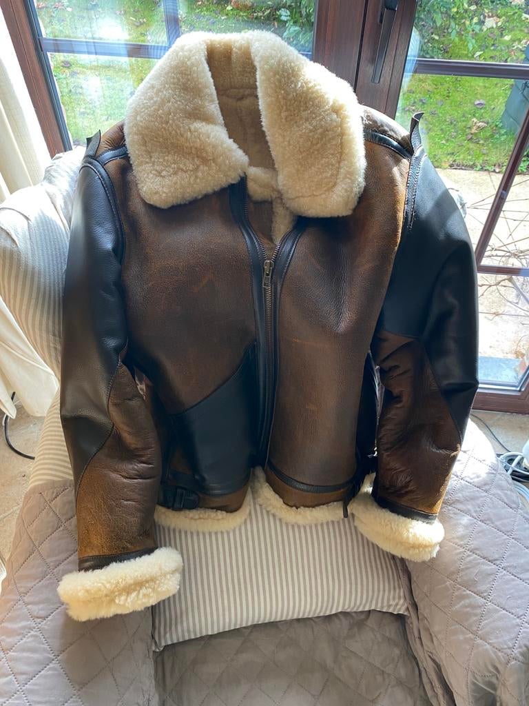 Veste bombardier mouton type B3, Doursoux, taille 44 / 52, Enlèvement ou Envoi, Neuf, Taille 52/54 (L), Brun