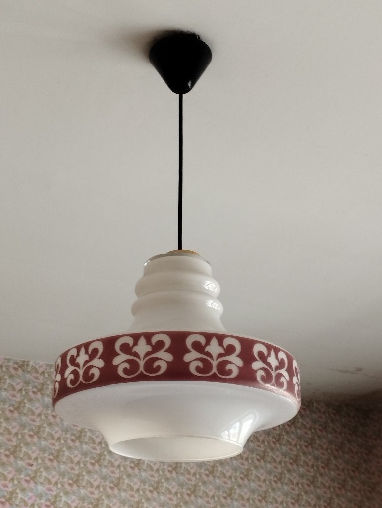 retro hanglamp, Ophalen, Gebruikt, Glas, Retro